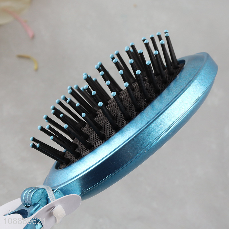 High quality oval folding travel hair brush with mirror