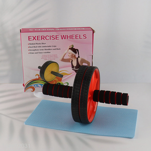 Wholesale fitness strength exercise abdominal wheel roller with knee pad