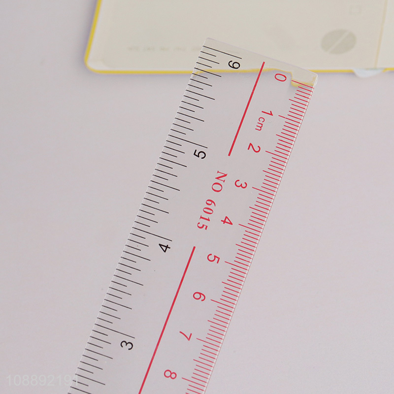 High quality clear plastic straight ruler measuring tool for student