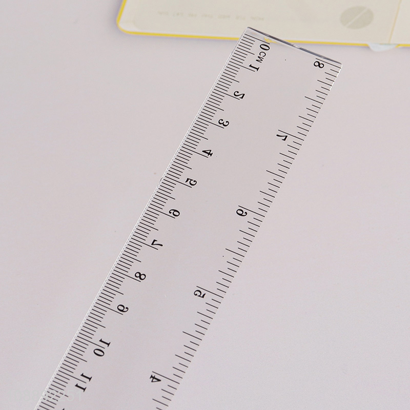 New product clear durable anti-scratch plastic straight ruler for student