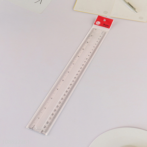 Yiwu market clear see through plastic straight ruler for school classroom