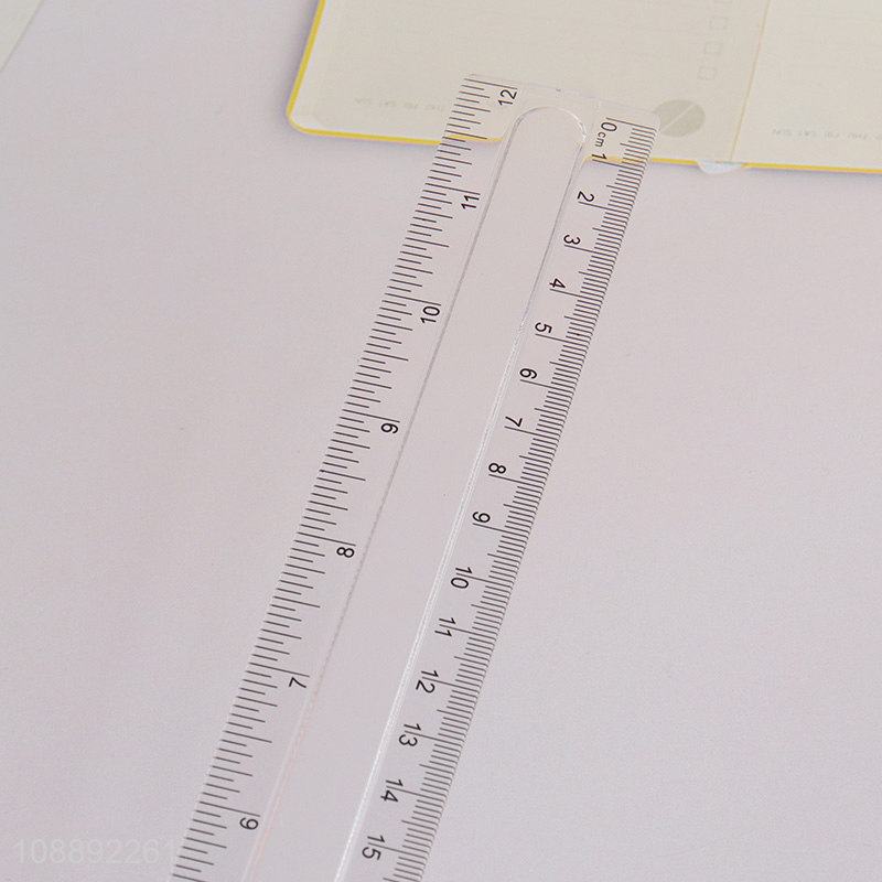 Yiwu market clear see through plastic straight ruler for school classroom