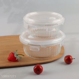 Top selling glass round sealed preservation box storage box