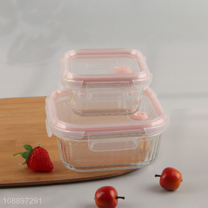 Latest products square glass food sealed preservation box for sale