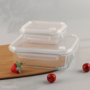 Factory price rectangle glass sealed preservation box food storage box