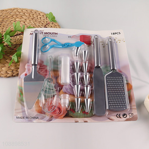 Hot selling 18pcs stainless steel baking supplies tools with icing tips