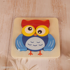 Hot products owl shaped 3d wooden puzzle toys educational toys