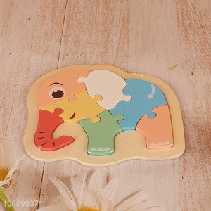 Yiwu market elephant shaped wooden 3d puzzle toy jigsaw toy