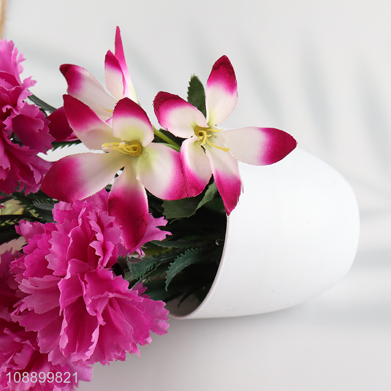 High quality decorative artificial plant flowers mini faux plant in pot