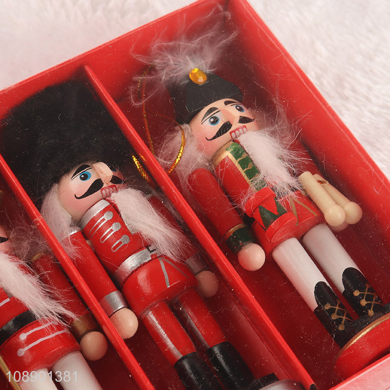 Hot Selling Wooden Christmas Nutcracker Soldier Tabletop Ornaments Set