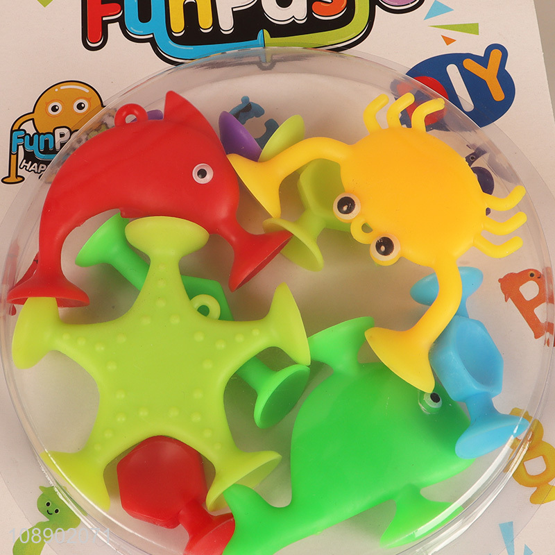 Hot products kids sea animal tpr sucker sticky toys diy toys