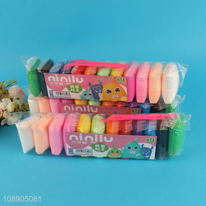 Hot selling 12 colors non-toxic air dry clay super light clay set