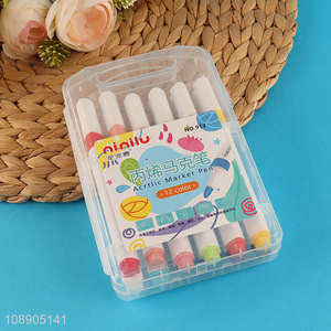 Factory price 12 colors acrylic paint markers set for glass painting