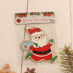 Factory Supply Christmas Wooden Santa Claus Pendants for Holiday Decor