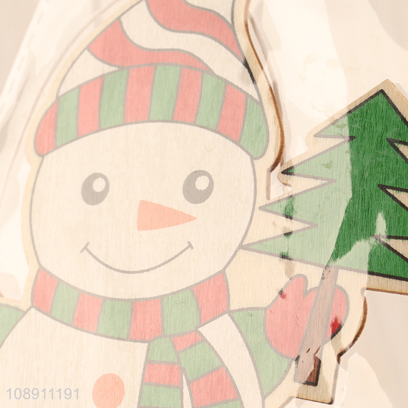 Hot Selling Christmas Wooden Snowman Pendants Holiday Wooden Ornaments