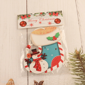 Factory Price Christmas Wooden Pendants Xmas Tree Hanging Ornaments