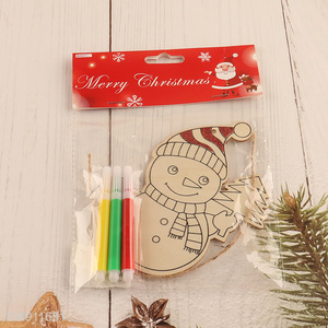 Wholesale DIY Coloring Christmas Wooden Ornament Wooden Painting Craft Kit