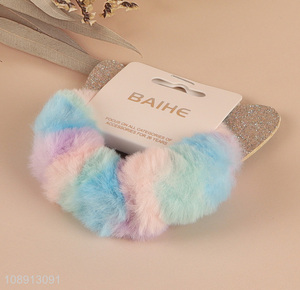 Best selling colorful cat shaped plush hair ring for women