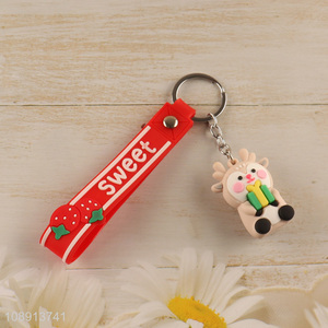 Good Price Kawaii Cartoon Deer Silicone <em>Key</em> <em>Chain</em> for Kids