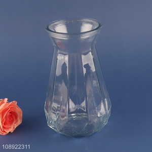 Hot products glass clear tabletop decoration flower vase hydroponic vase