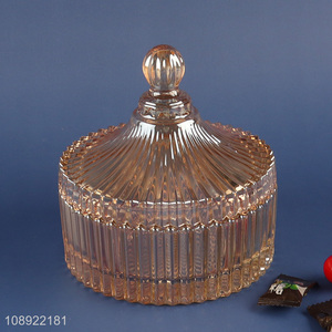 Hot sale glass candy storage containers jar with lids