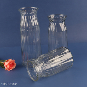 Top products clear glass flower vase hydroponic vase for home decor