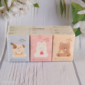 Online wholesale cartoon portable facial tissue pocket tissue