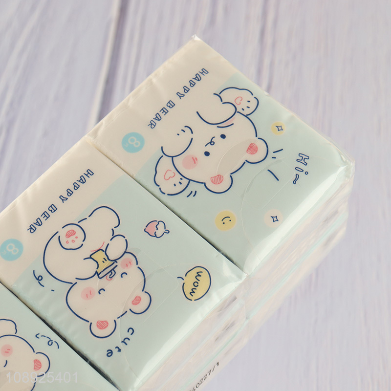 Hot selling soft cartoon facial tissue mini pocket tissue