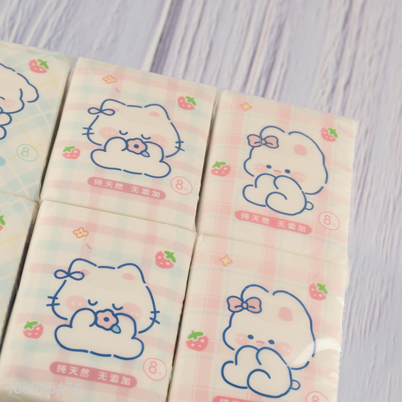 Good quality cartoon printed mini facial tissue pocket tissue