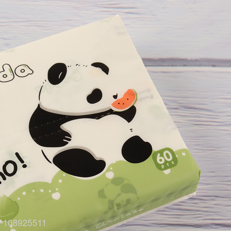 Online wholesale panda printed 3 ply facial tissue