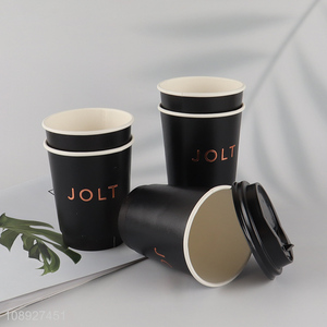 High quality black double wall disposable paper cup for sale