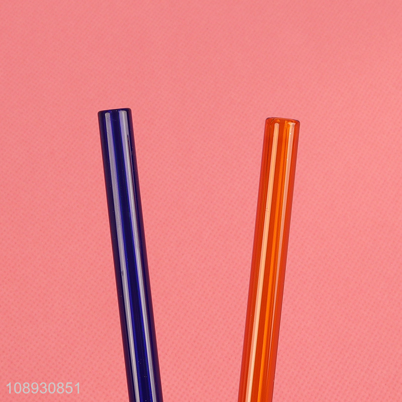 Hot Selling 4+1 Colorful Bent Glasss Straws with Cleaning Brush