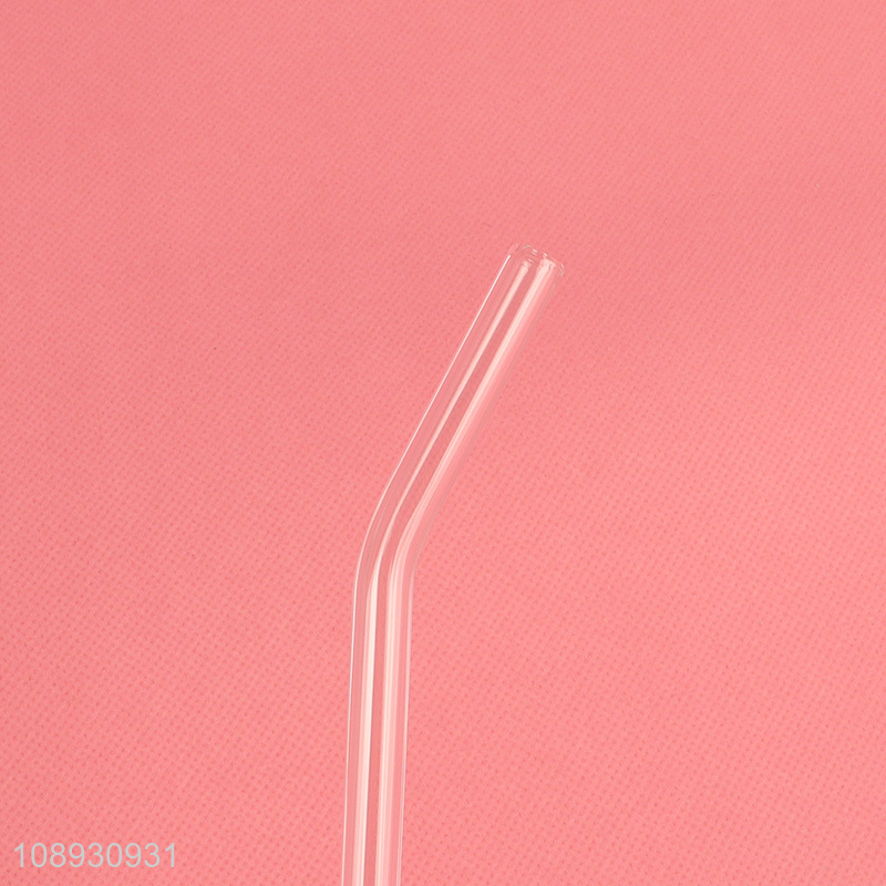 High Quality 4+1 Clear Glass Straws with Bent and Straight Straws