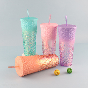 Hot items multicolor light up plastic straw cup water cup