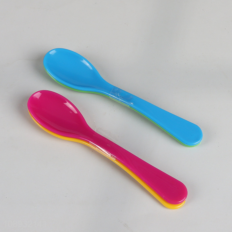 Wholesale 8PCS Colorful Plastic Dessert Ice Cream Bowls and Spoons Set