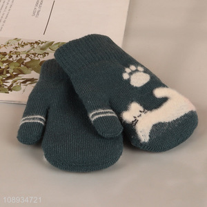 New product winter warm gloves cartoon knit gloves for kids