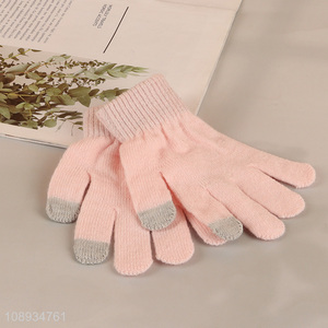 New arrival kids winter gloves touch screen texting knit gloves