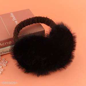 Hot sale black plush winter warm outdoor earmuffs