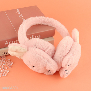 Top products pink cartoon rabbit plush earmuffs for girls