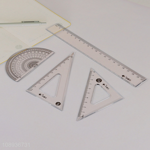 High Quality 4 Pieces Math Set Ruler And Protractor Set for Students