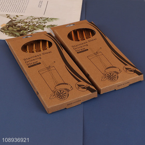 Online Wholesale 4+1 Stainless Steel Straw Spoons with Cleaning Brush