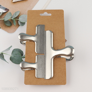 China wholesale 3pcs stainless steel food bag sealing clip