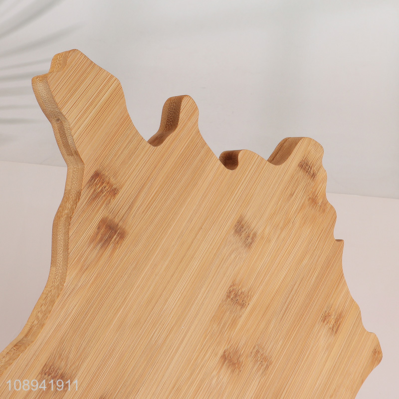 Good Quality Creative Map Shape Bamboo Cutting Board for Kitchen