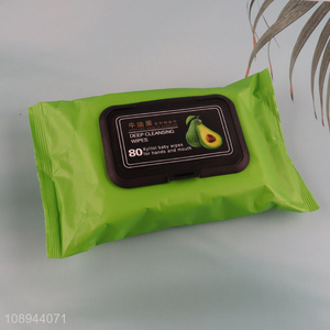 New Product 48pcs Makeup Cleansing Wipes Avocado Makeup Remover Wipes