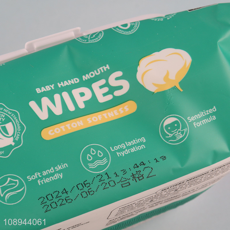 Good Quality 80PCS Baby Hand and Face Wipes Fragrance Free Baby Wipes