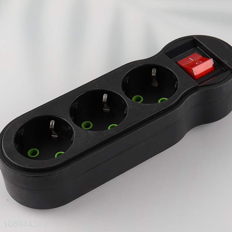 Factory Price European Flat Extension Socket Power Strip with 3 Sockets