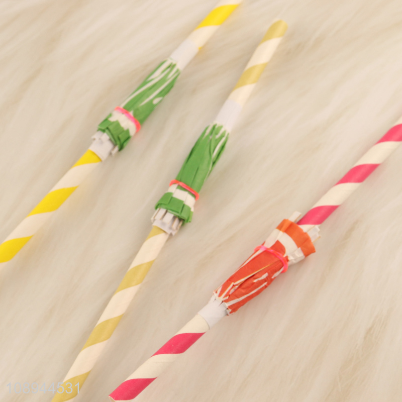 High Quality 6PCS Umbrella Drinking Straws Decorative Paper Straws