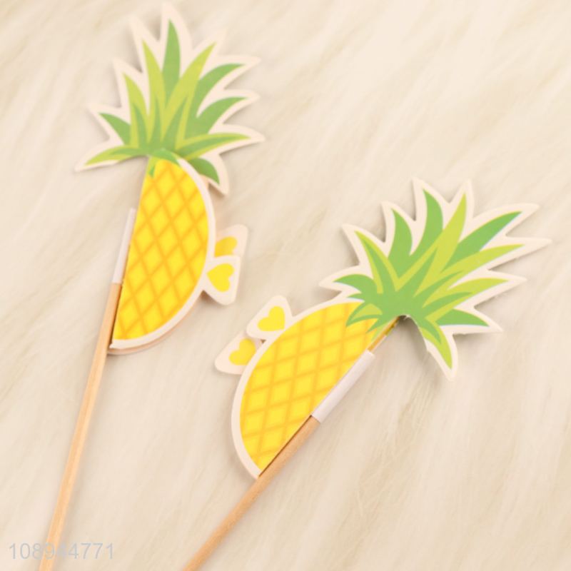 Factory Price 4PCS Pineapple Cupcake Toppers Cocktail Picks