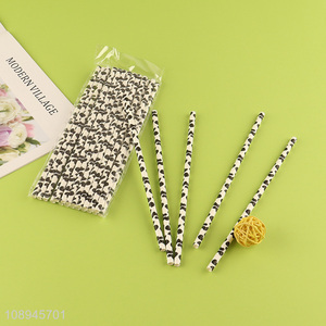 Factory Supply Cow Print Disposable Party Paper Straws