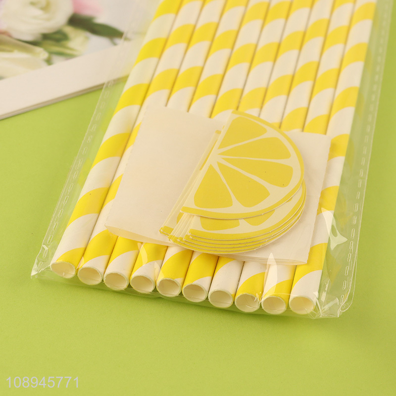 New Arrival Lemon Drinking Straws Decorative Corktail Straws